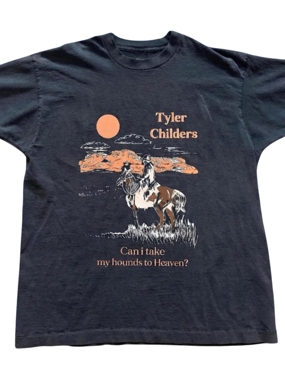 Gildan Black Tyler Childers Graphic Tee with Orange Accents, Gift For Her, Him